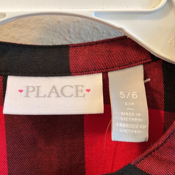 OUAC: The Children’s Place Buffalo Plaid Check Tie Back Long Sleeve Dress - Picture 7 of 11